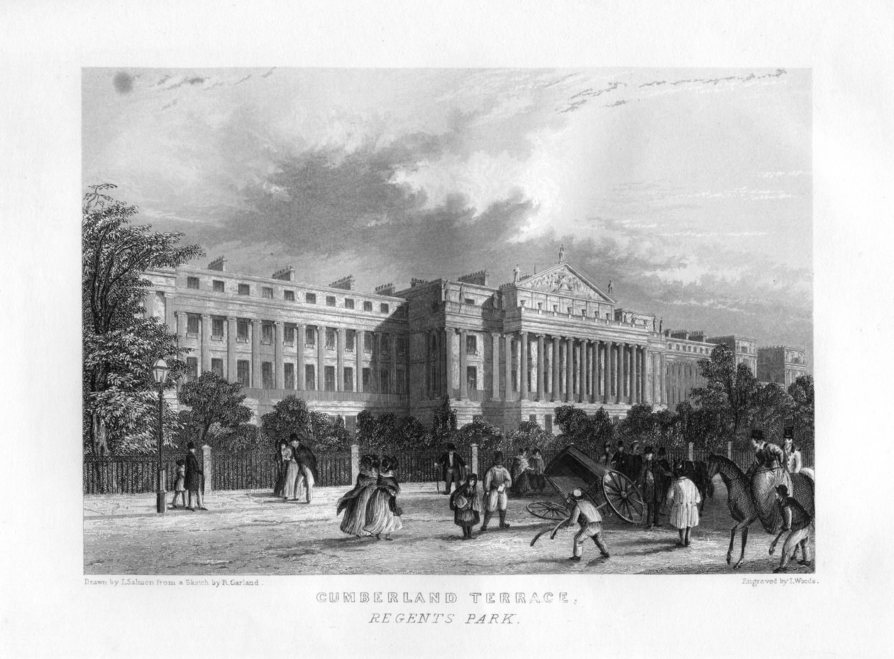 Cumberland Terrace, Regents Park, Londres, século XIX. de J. Woods