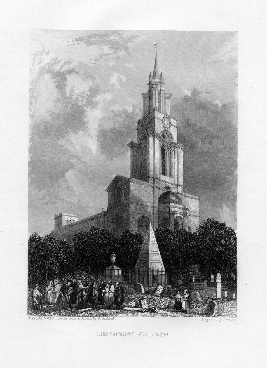 Igreja de Limehouse, Londres, século XIX. de J. Woods
