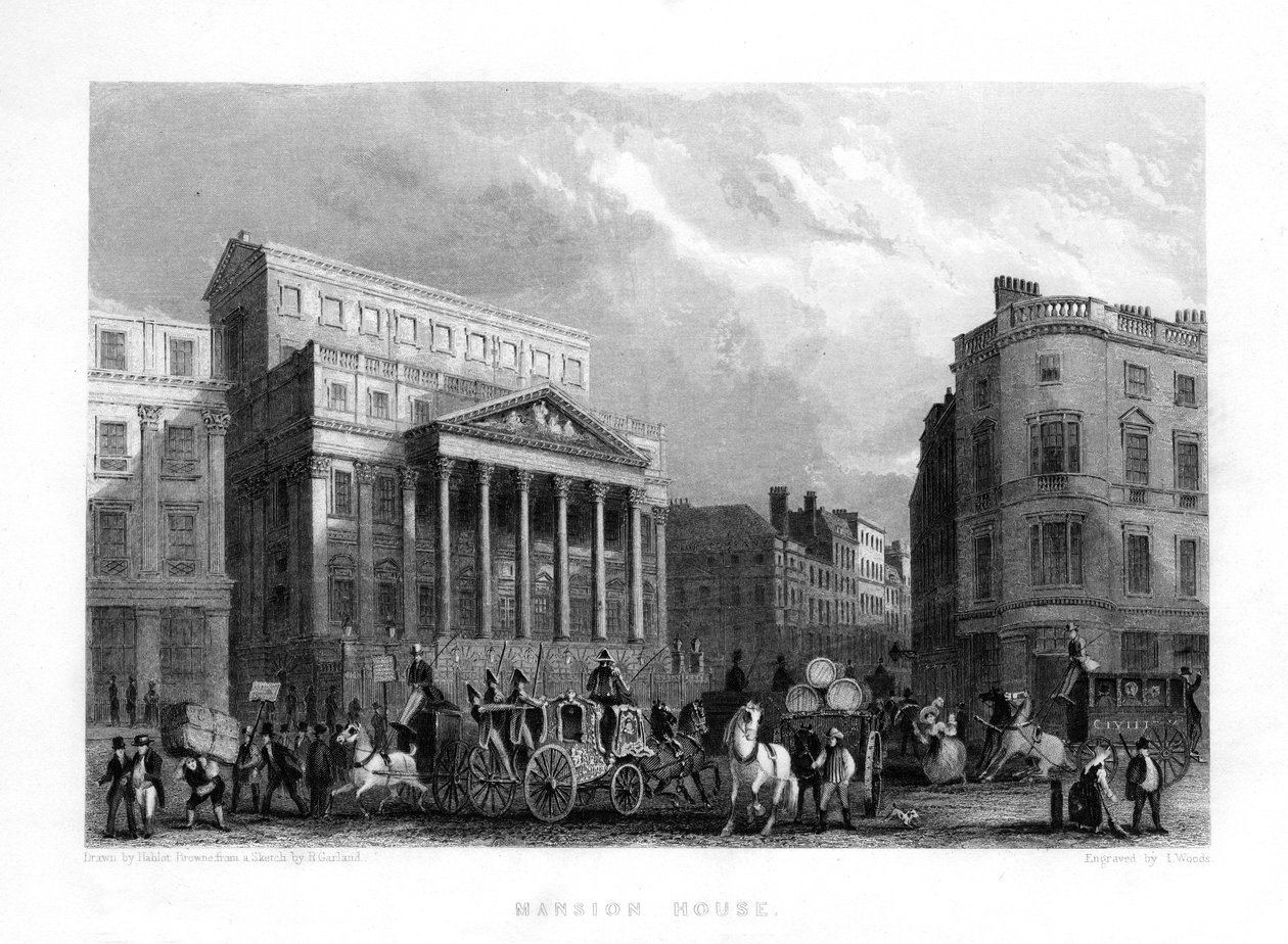 Mansion House, Londres, século XIX. de J. Woods