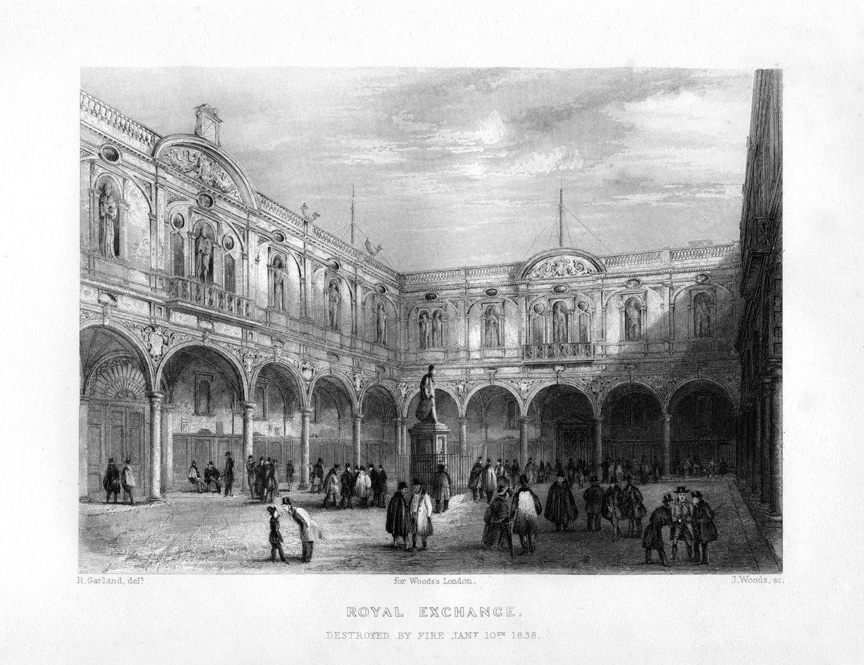 Royal Exchange, Londres, século XIX. de J. Woods