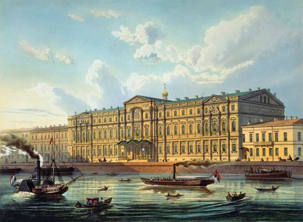 Palácio do Grão-Duque Mikhail e Palácio Embankment, impresso por Jacottet e Bachelier, publicado por Lemercier, Paris, de 1850 de J. after Charlemagne