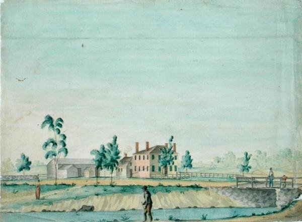 William Rogers House, Billerica, Massachusetts, c.1820 (aquarela e tinta sobre papel) de Jabez Ward Barton