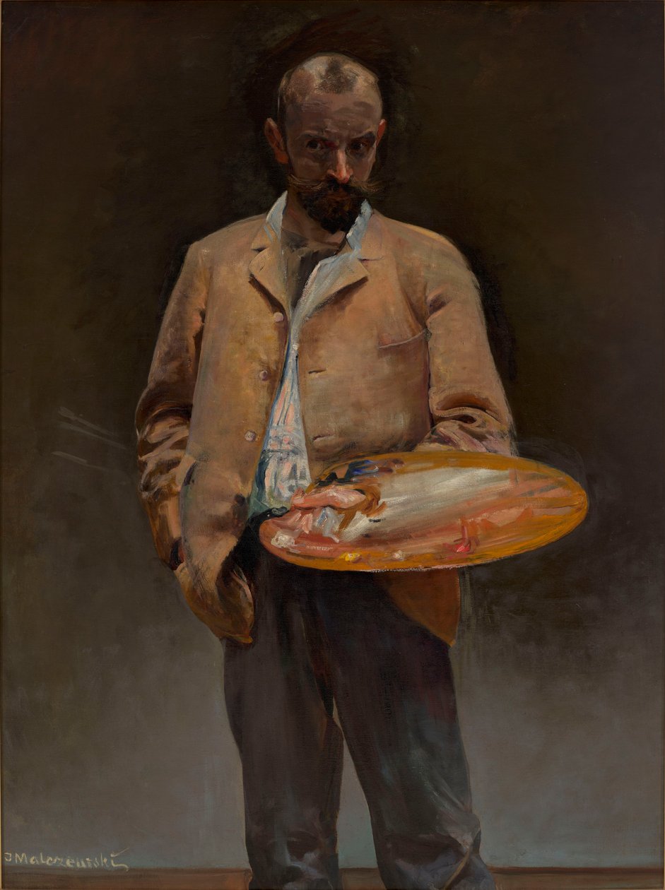 Autorretrato do artista com paleta de Jacek Malczewski