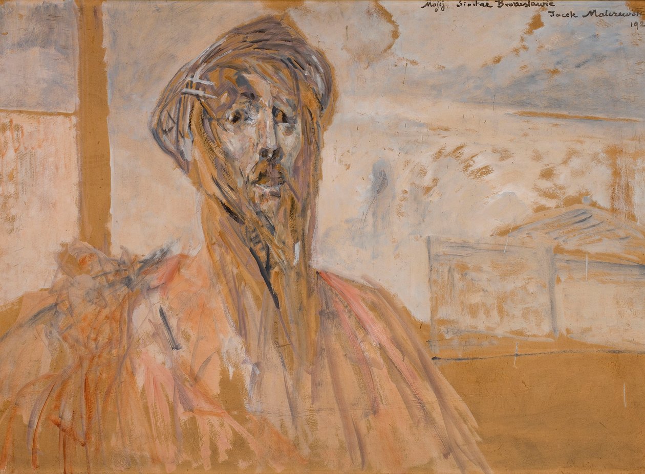 Autorretrato, esboço de Jacek Malczewski