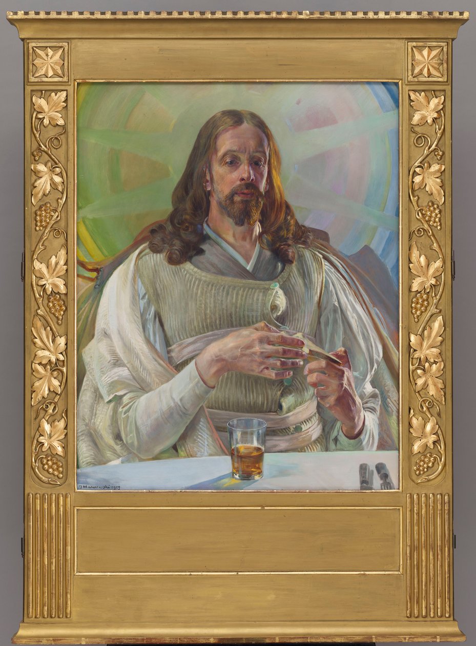 Cristo em Emaús - parte central de um tríptico de Jacek Malczewski