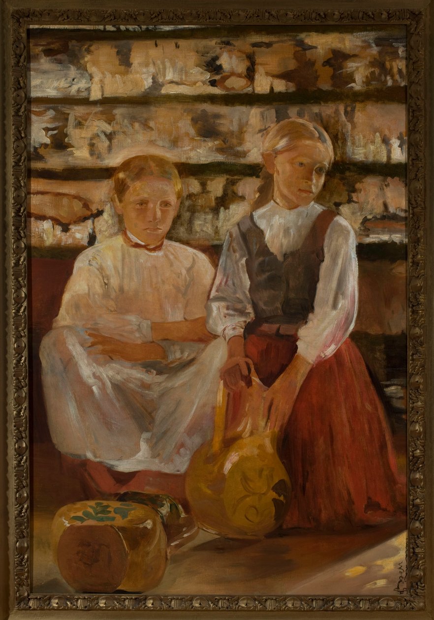 Duas meninas com um jarro de Jacek Malczewski