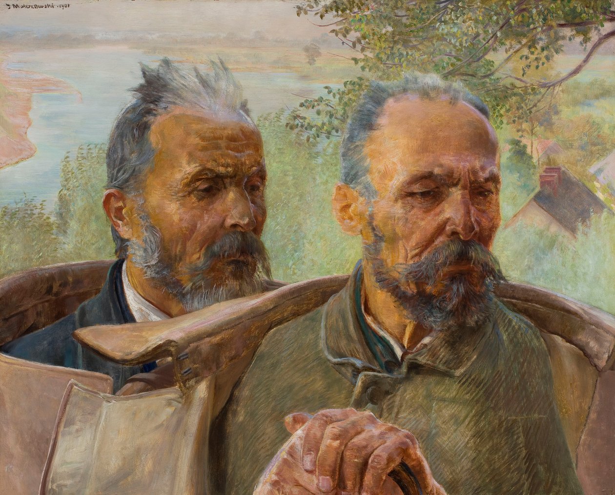 As duas cabeças dos anciãos de Jacek Malczewski