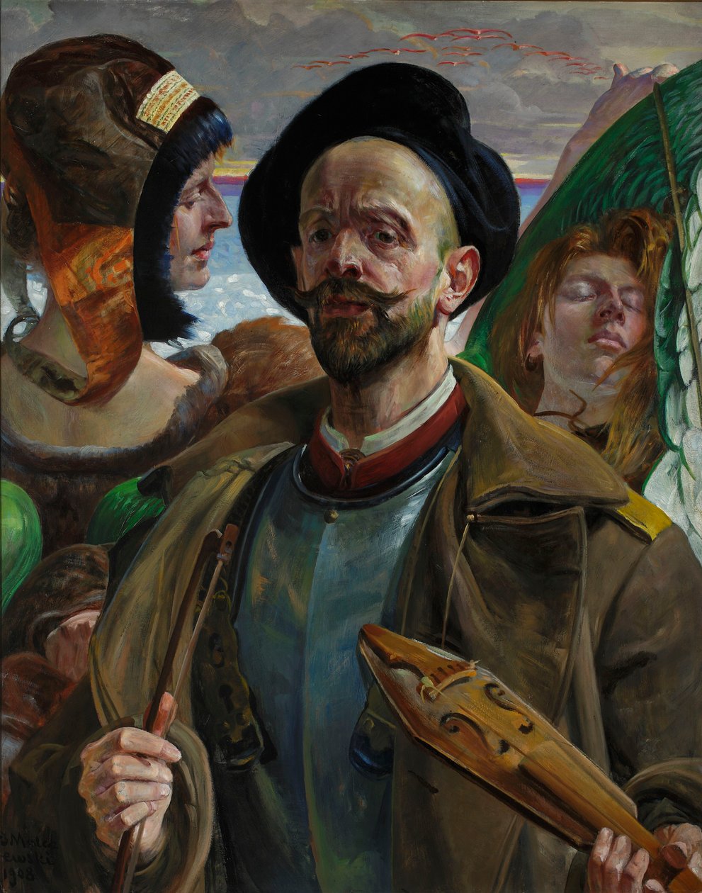 Numa única corda - Auto-retrato de Jacek Malczewski