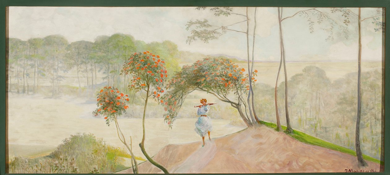 Paisagem com sorveira, parte esquerda do tríptico «Vai para os ribeiros» de Jacek Malczewski
