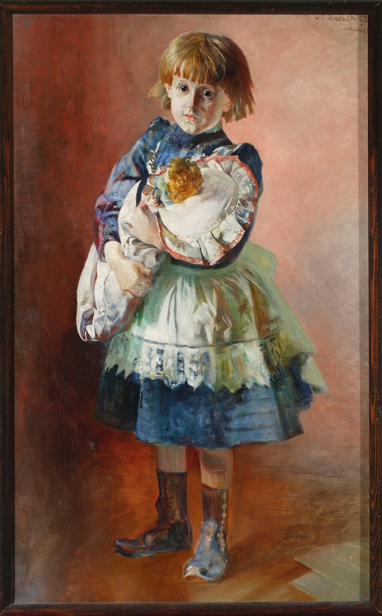 Retrato de Julia, filha do artista, com uma boneca de Jacek Malczewski