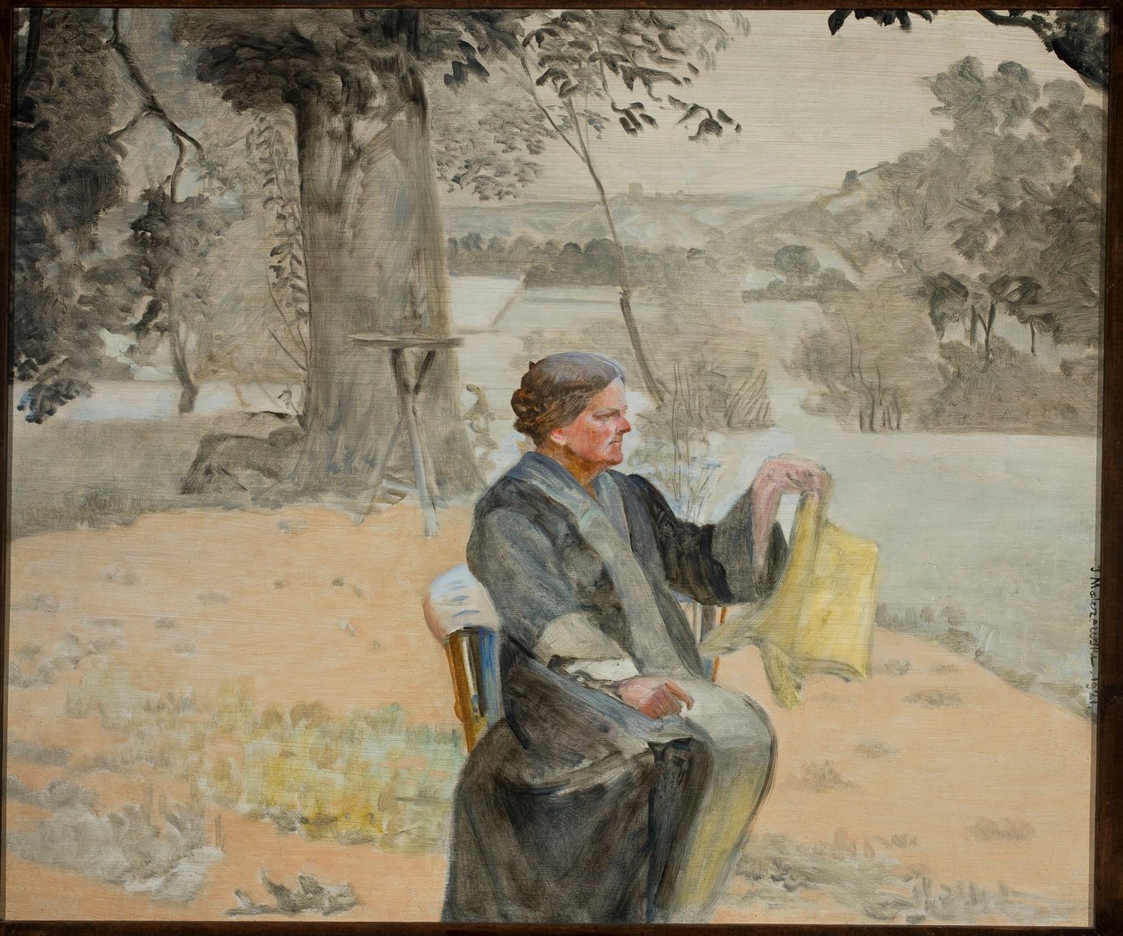Retrato da irmã Helena no jardim de Jacek Malczewski