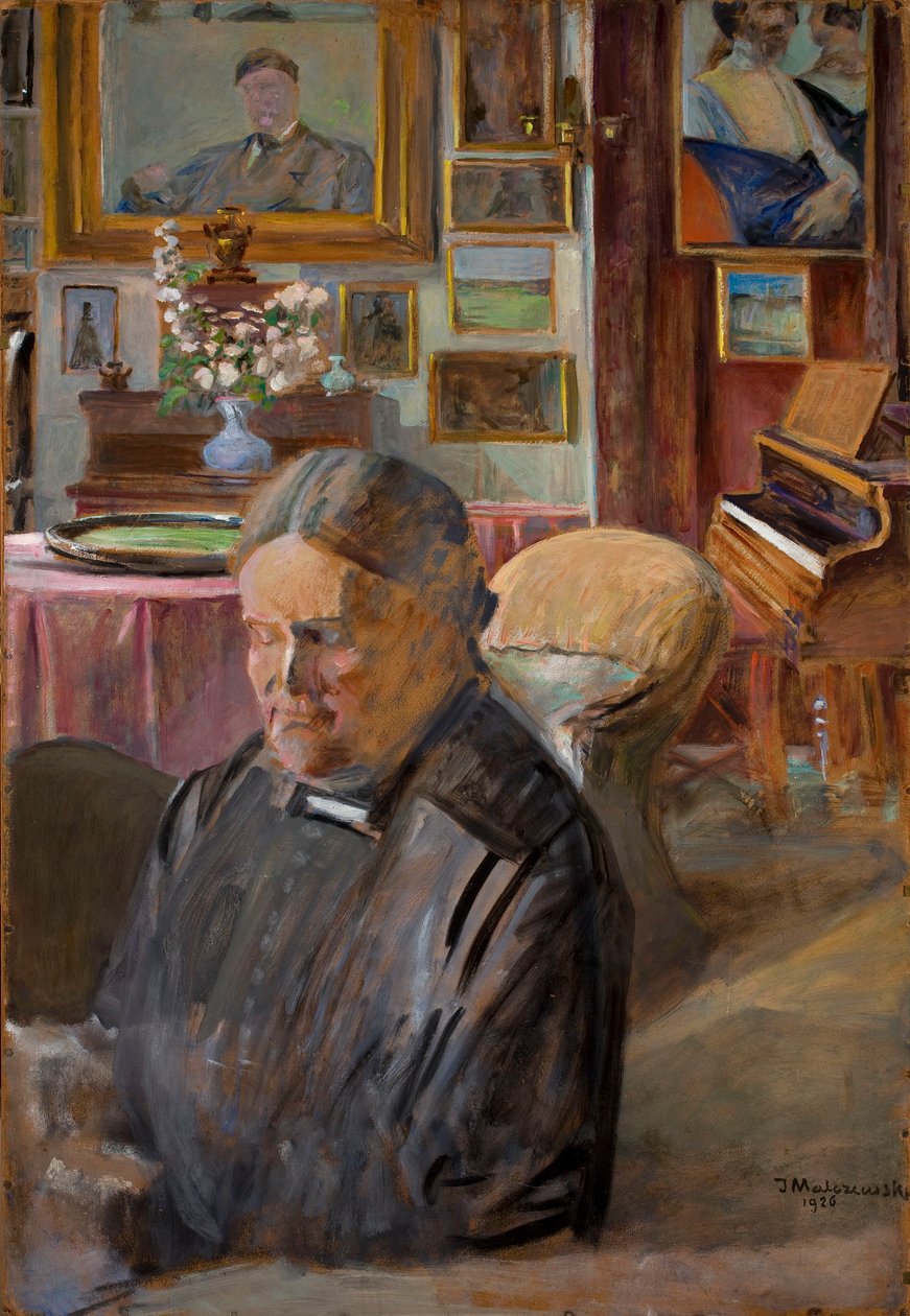Helena, irmã do artista, no interior de Jacek Malczewski