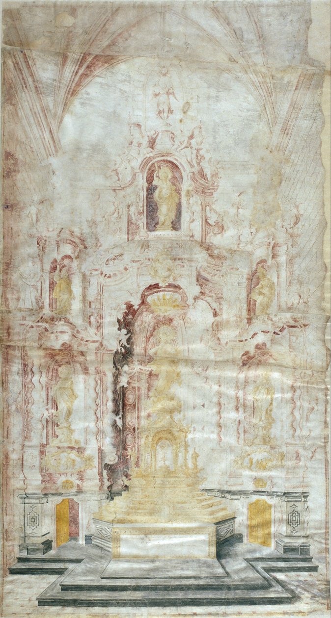 Desenho do retábulo-mor de Santa Maria d&39;Igualada de Jacint Morató Soler