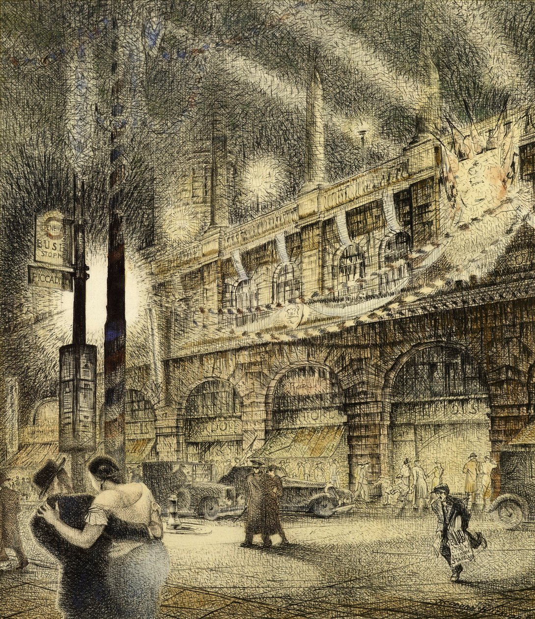 Noite da coroação, Londres 1937, 1937 de Jack Coburn Witherop