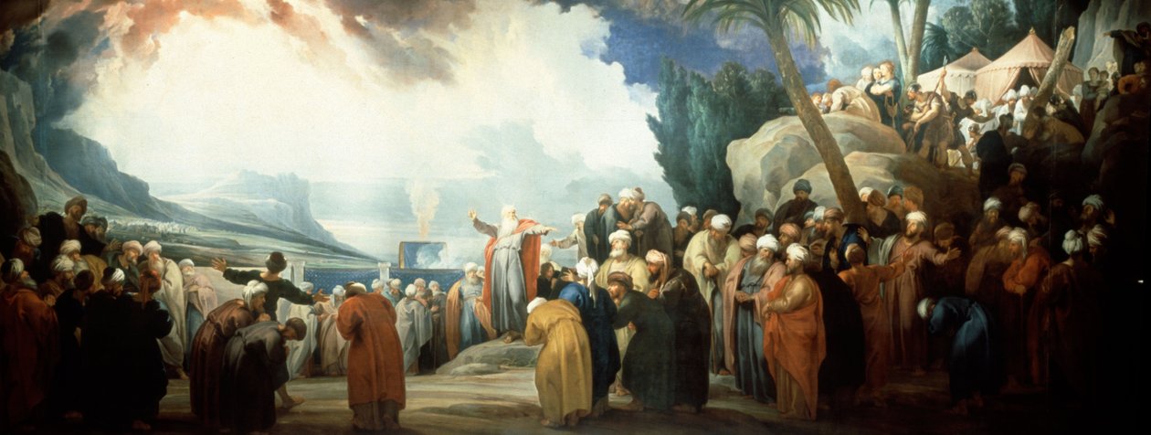 Moisés elege o Conselho dos Setenta Anciãos de Jacob de Wit