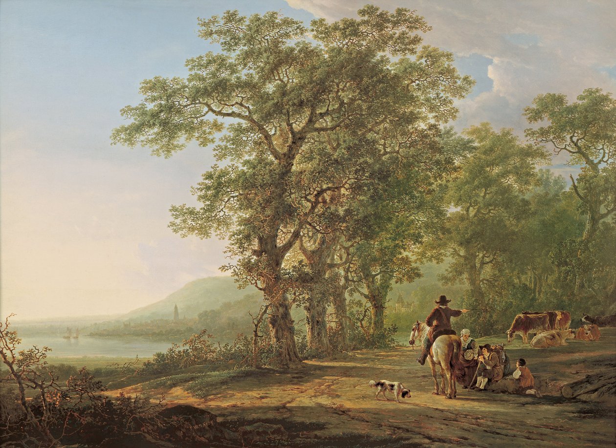 Figuras em uma paisagem florestal de Jacob van Strij