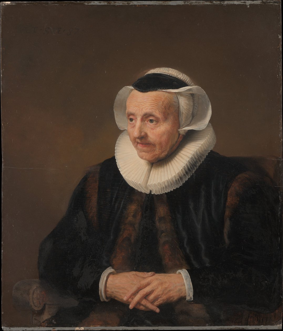 Retrato de uma mulher velha de Jacob Adriaensz Backer