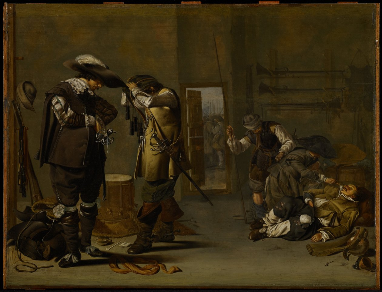 Soldados se armando, meados dos anos 1630 de Jacob Duck