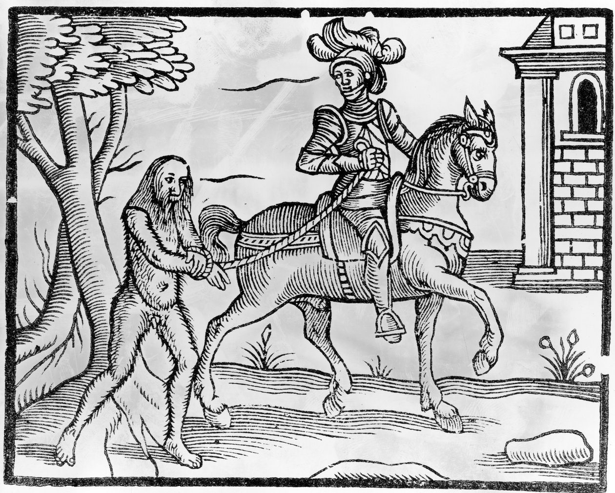 Um cavaleiro e um homem selvagem, c.1520-50 de Jacob Faber