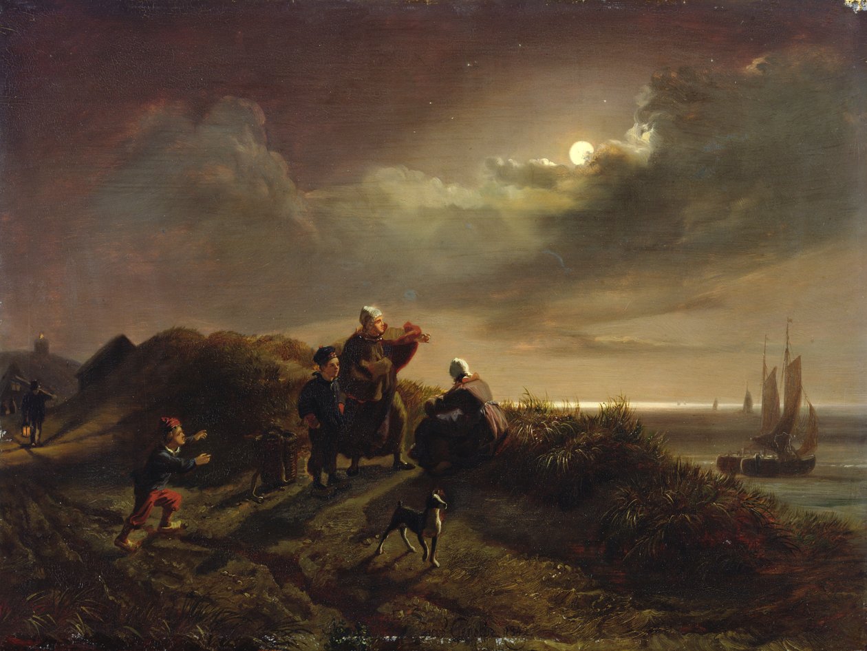 Na costa perto de Scheveningen, 1842 de Jacob Gensler
