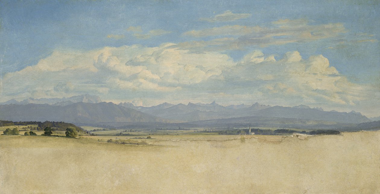 Panorama montanhoso ensolarado, 1829 de Jacob Gensler