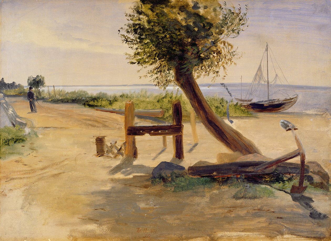 Os bancos do Elba, 1840 (óleo sobre papel a bordo) de Jacob Gensler