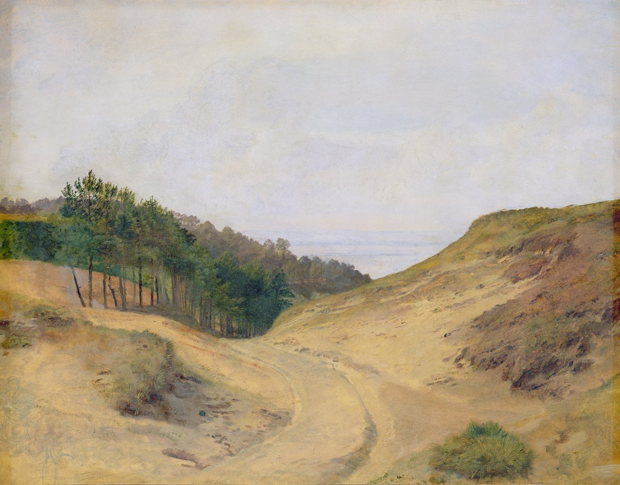 A passagem estreita em Blankenese, 1840 (wc no papel no cartão) de Jacob Gensler