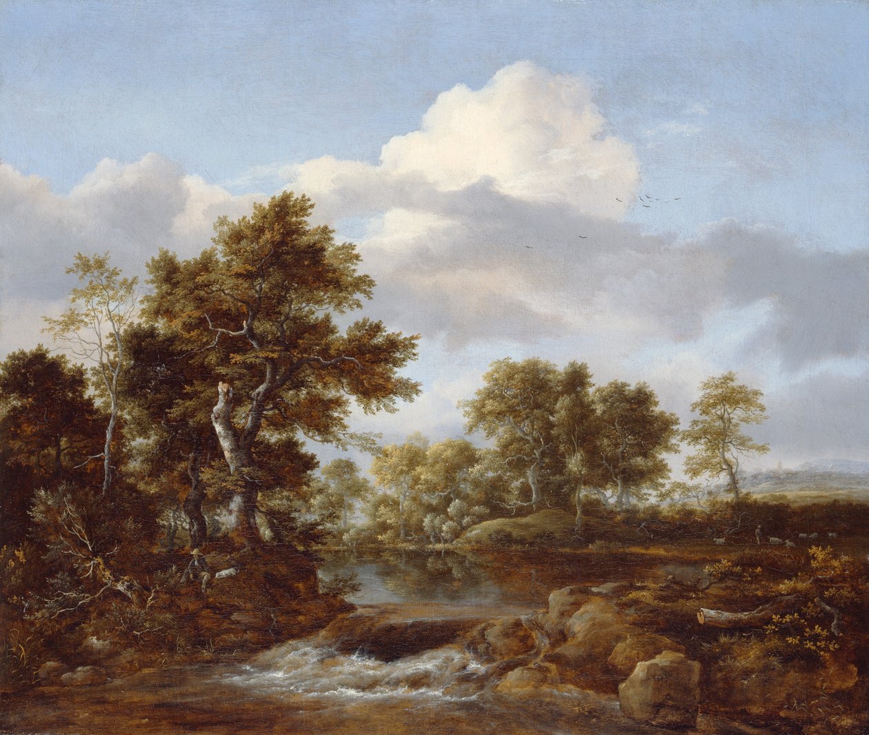 Paisagem arborizada com um córrego, c.1665-68 de Jacob van Ruisdael