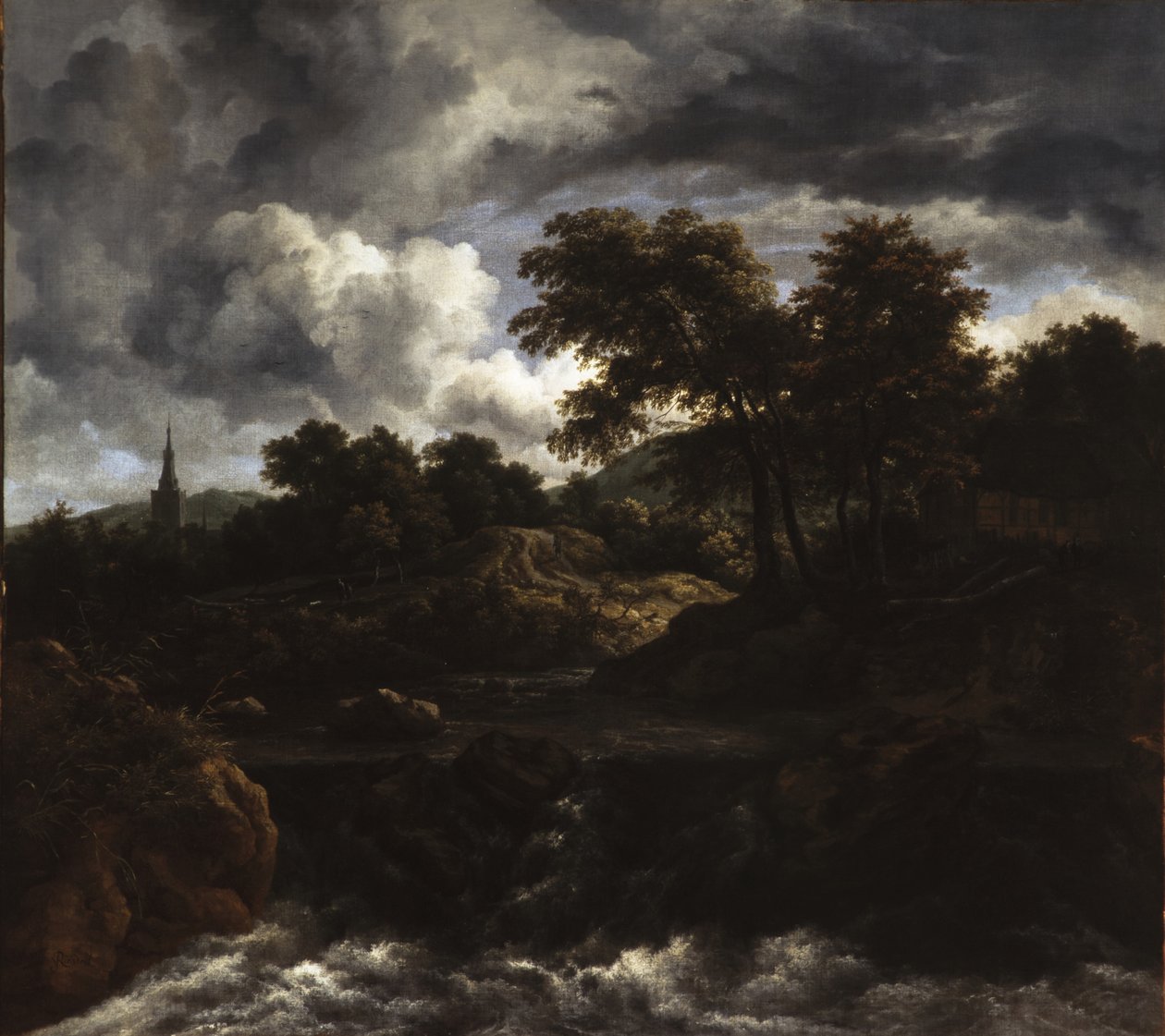 Paisagem arborizada com uma cachoeira, c.1660 de Jacob van Ruisdael