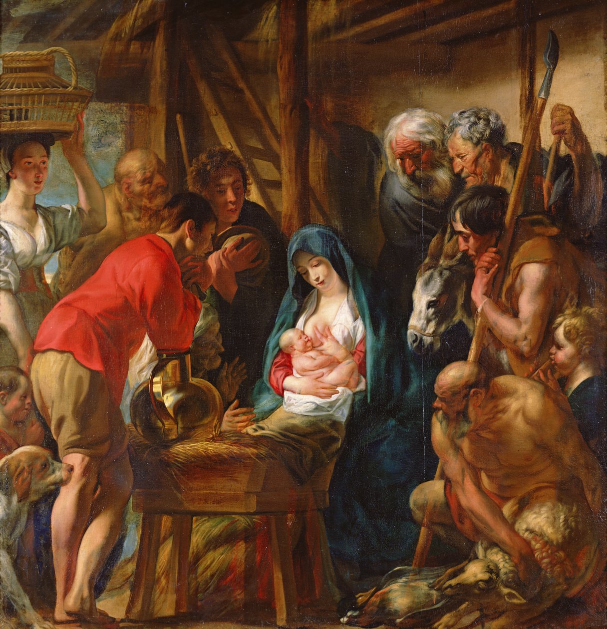 Adoração dos pastores de Jacob Jordaens