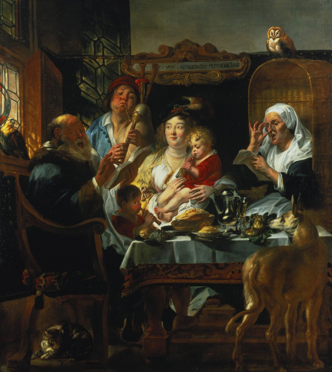 Como o Old Sing, o Young Pipe de Jacob Jordaens