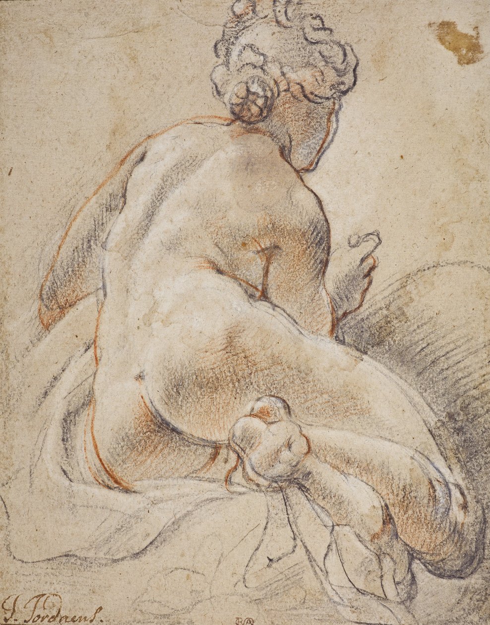 Nu feminino, visto de costas de Jacob Jordaens