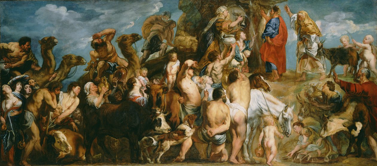 Moisés que bate a água da rocha, c.1645-50 de Jacob Jordaens