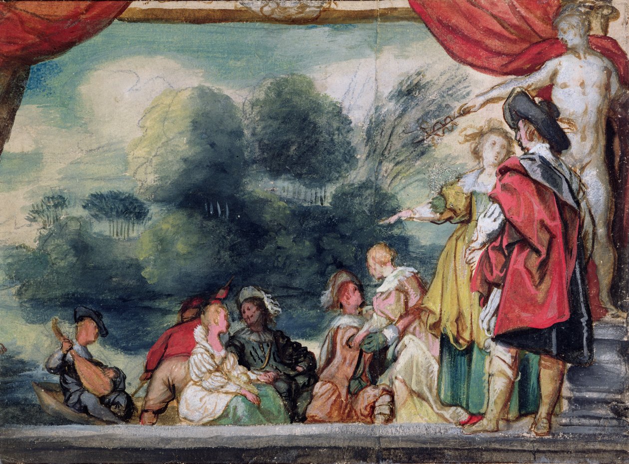 O embarque (aquarela sobre papel) de Jacob Jordaens