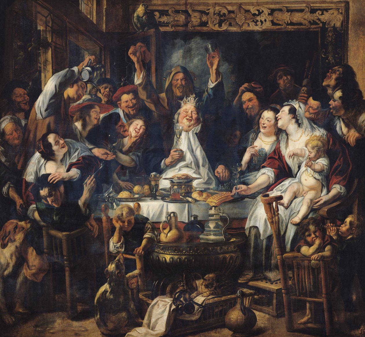 O rei está bebendo de Jacob Jordaens