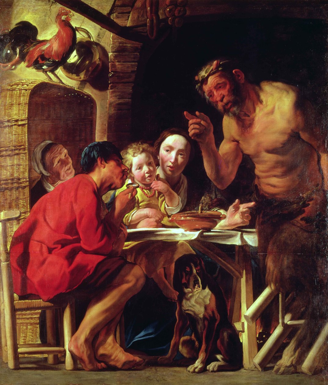 Os camponeses e o sátiro de Jacob Jordaens