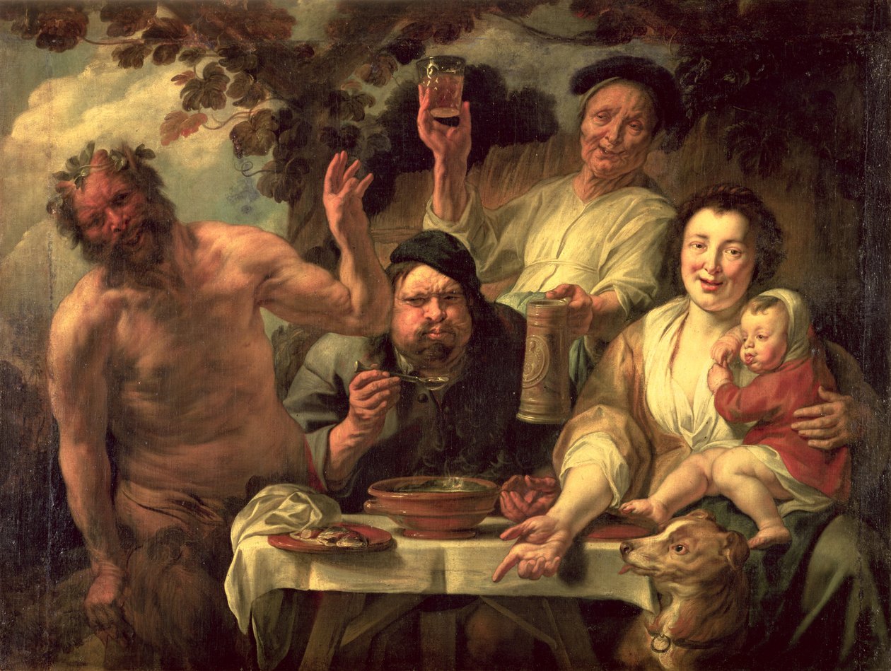 O sátiro e os camponeses de Jacob Jordaens