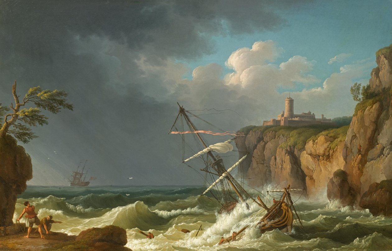 Um naufrágio de Jacob Philippe Hackert