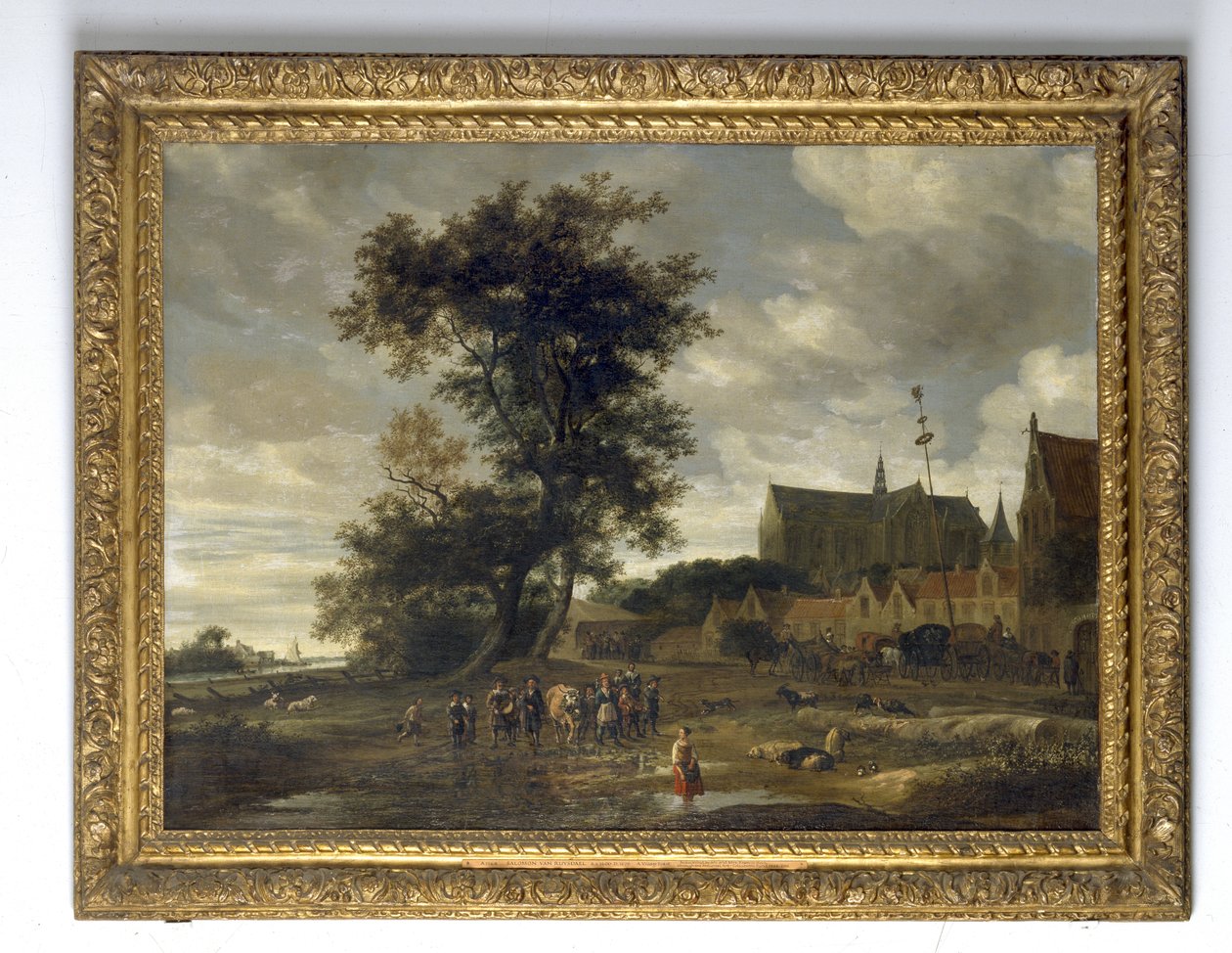 Cena, antes de, um, maypole, com, igreja alkmaar, em, a, fundo, 1669 de Jacob van Ruisdael