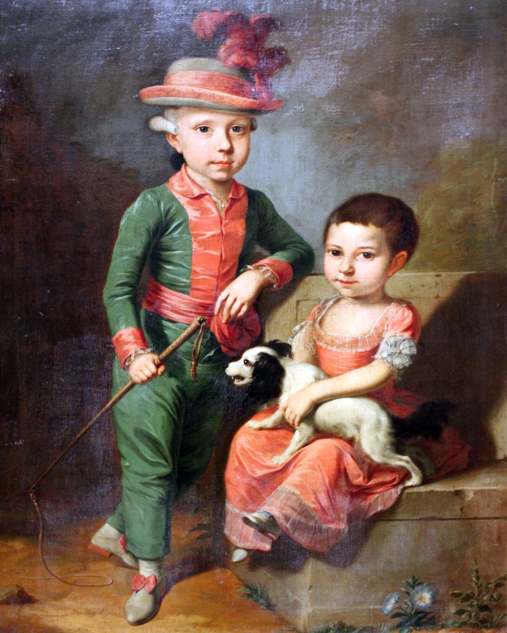 Retrato de Johann Georg von Holzhausen (1771-1846) e Sua irmã Henriette (1773-1834) de Johann Jacob Tischbein