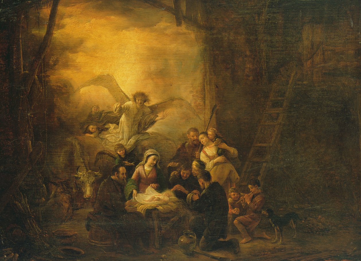 A adoração dos pastores, c.1650 de Jacob Willemsz de Wet or Wett