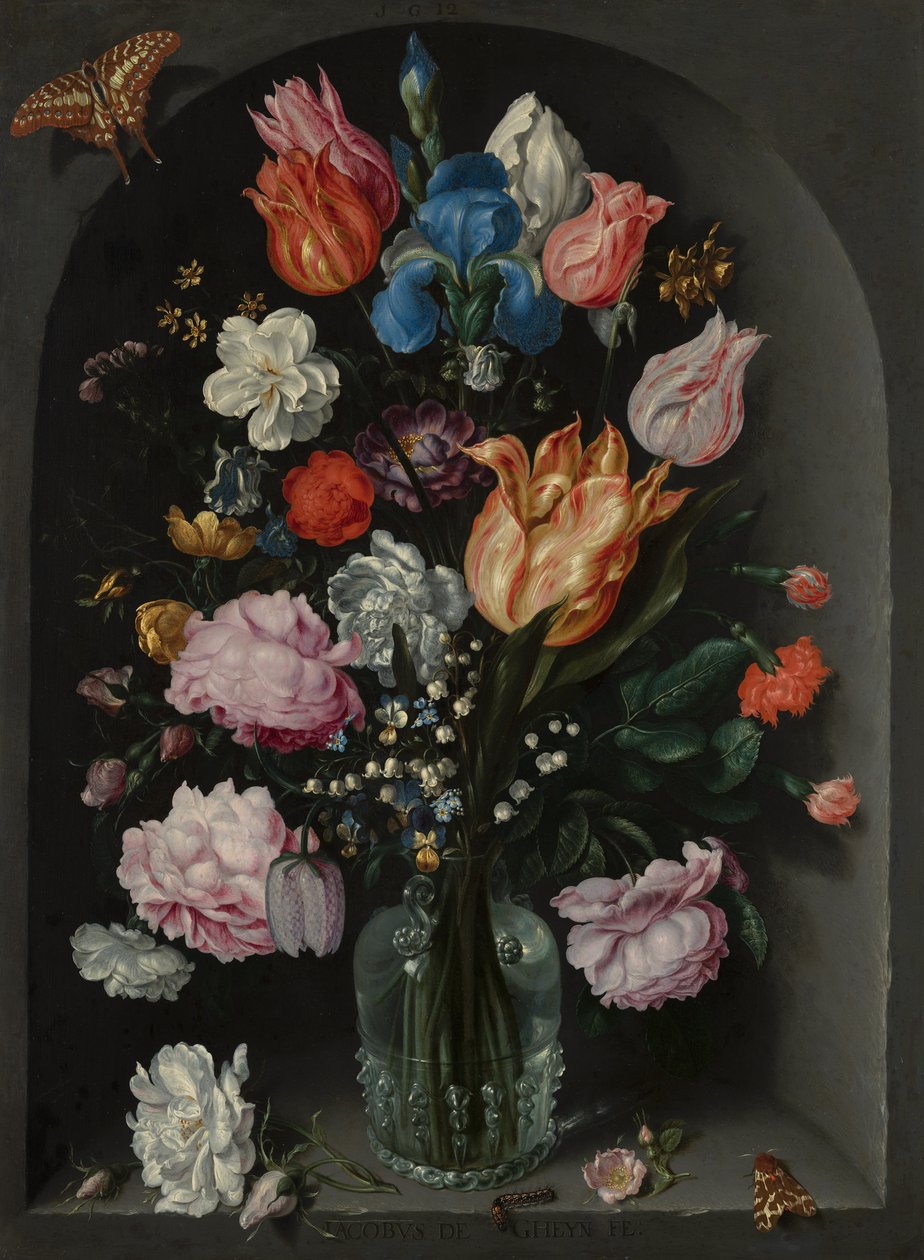 Flores em um frasco de vidro de Jacob de Gheyn II