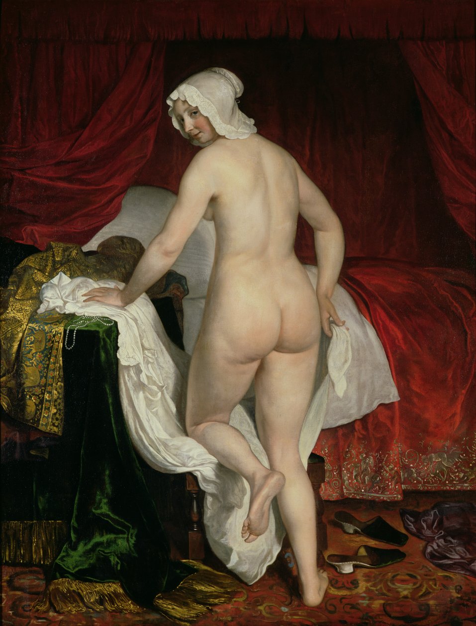 Jovem mulher que vai para a cama, c.1650 de Jacob or Jacques van Loo