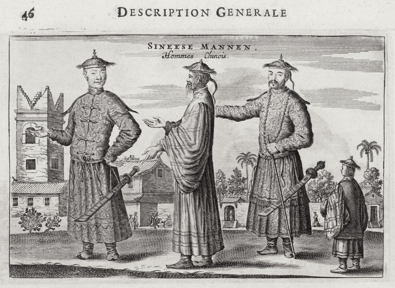 Homens Chineses, uma Descrição Geral de uma conta de uma Embaixada Holandesa na China, 1665 de Jacob van Meurs