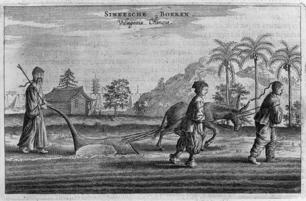 Camponeses chineses, uma descrição geral de uma conta de uma embaixada holandesa na China, 1665 de Jacob van Meurs