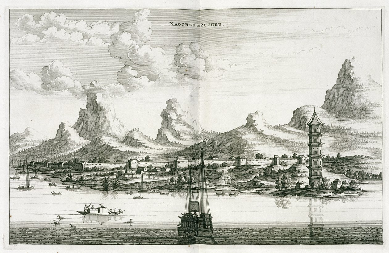 Xaocheu ou Sucheu, de uma conta de uma embaixada holandesa na China, 1665 de Jacob van Meurs