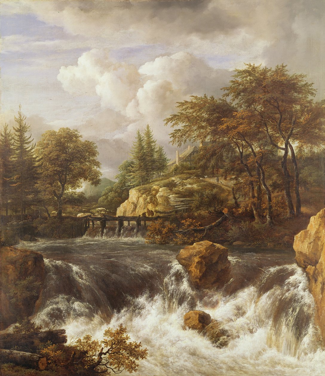 Uma Cachoeira em uma Paisagem Rochosa, c.1660-70 de Jacob van Ruisdael