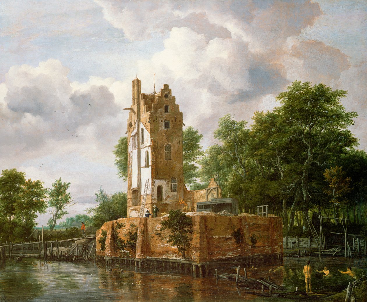 Vista, de, castelo kostverloren, ligado, a, Amstel de Jacob van Ruisdael
