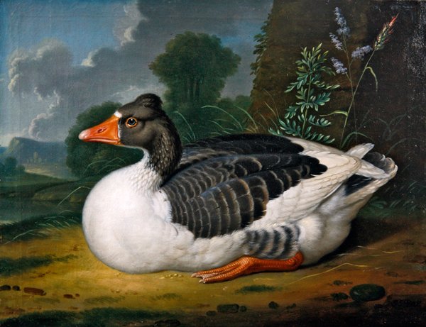 Um ganso em uma paisagem (óleo sobre tela) de Jacob Samuel Beck