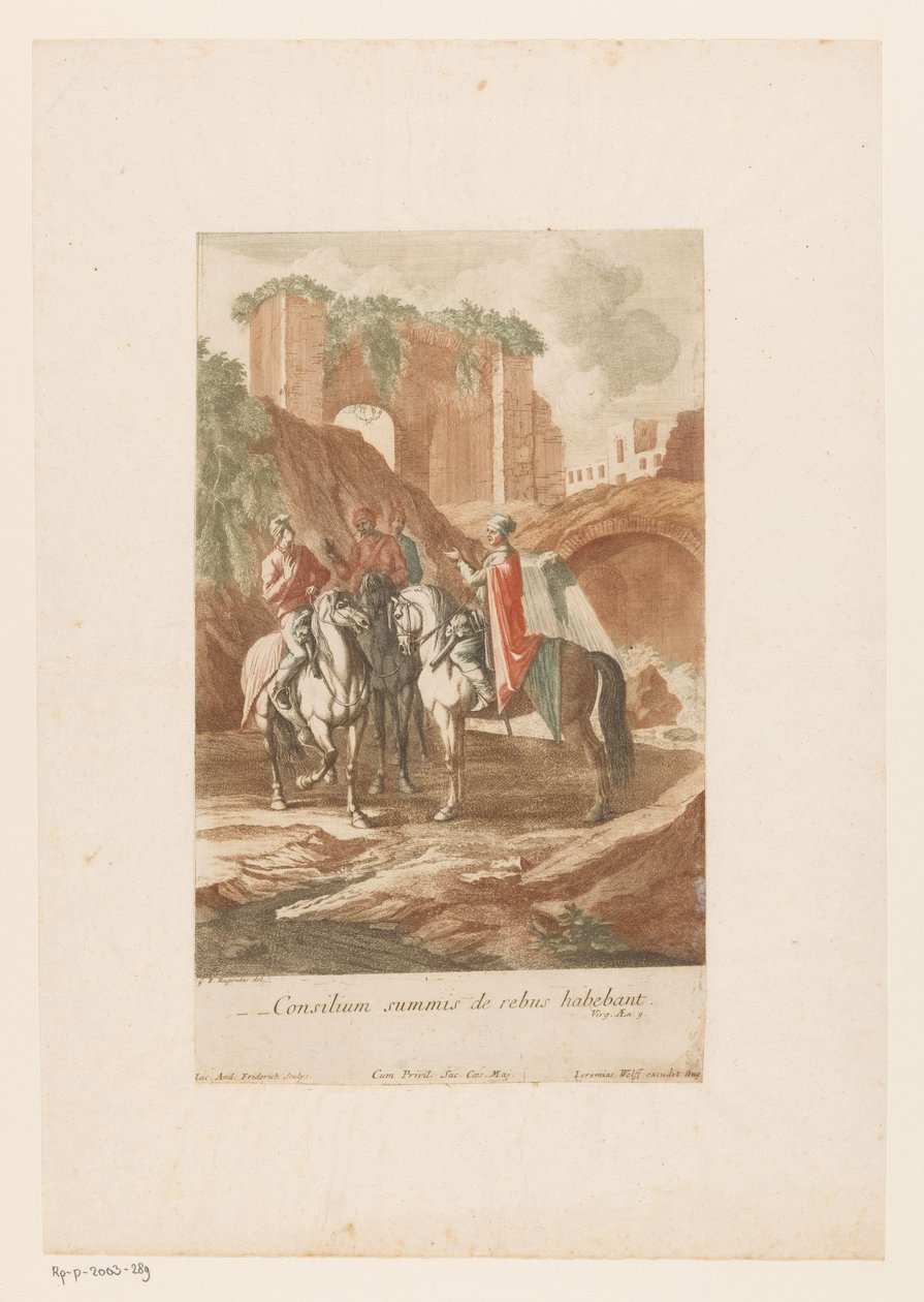 Consulta nocturna dos capitães
Consilium summis de rebus habebant (título sobre o objecto) de Jacob Andreas Fridrich (I)